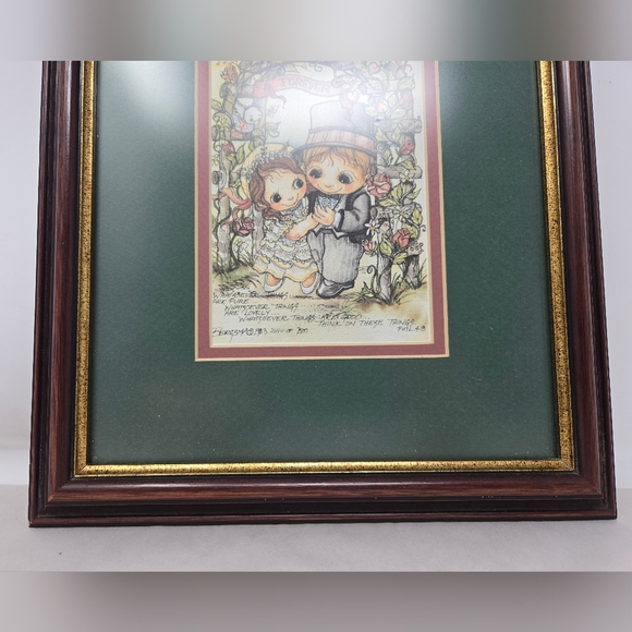 Vtg Jody Bergman Framed Forever Print Whatssoever Things Are Pure Bride & Groom - Picture 4 of 10
